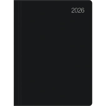 Zettler Taschenkalender schwarz 1W/2S 2026 - Timer 10 × 14 cm, 1 Woche auf 2 Seiten, flexibler Kunst