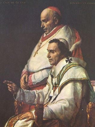 Jacques-Louis David - Porträt des Papstes Pius VII. und des Kardinals Caprara - 1.000 Teile (Puzzle)