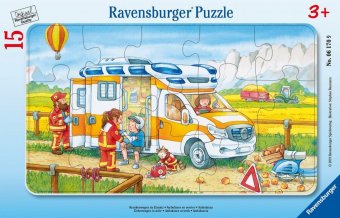 Ravensburger Kinderpuzzle - 06170 Krankenwagen im Einsatz - Rahmenpuzzle für Kinder ab 3 Jahren, mit