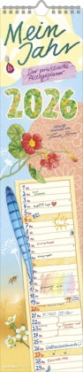 Alpha Edition - Mein Jahr - Der praktische Alltagsplaner 2026 - Streifenplaner 11,3x49,5 cm - Mit Il