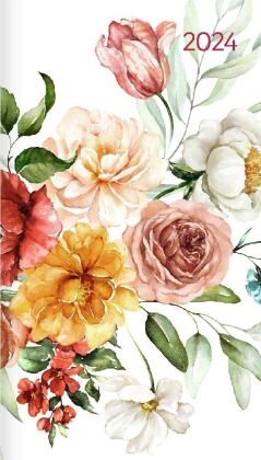Miniplaner Style Rosenblüten 2024 - Taschen-Kalender 9x15 cm - Weekly - 64 Seiten - 1 Seite 1 Woche
