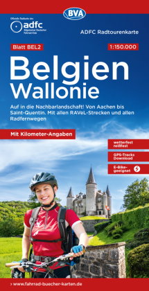ADFC-Radtourenkarte BEL 2 Belgien Wallonie 1:150.000, reiß- und wetterfest, E-Bike geeignet, GPS-Tra