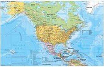 Stiefel Wandkarte Großformat Nord- und Mittelamerika politisch