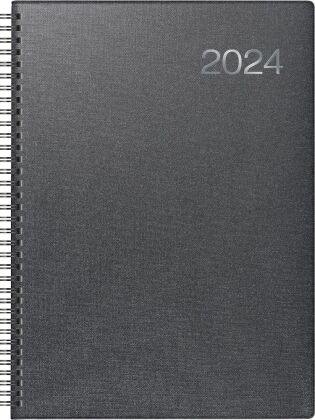 Wochenkalender, Buchkalender, 2024, Modell 763, vulkanschwarz