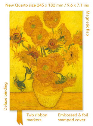 Premium Notizbuch Quartformat: Vincent van Gogh, Sonnenblumen