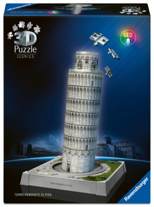 3D Puzzle Iconics: Schiefer Turm von Pisa - mit Licht
