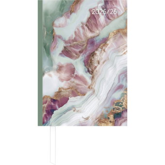 Alpha Edition - Campustimer Marble A6 2025/2026 - Semesterplaner A6 (ca. 10,5×14,8 cm) - Studenten-