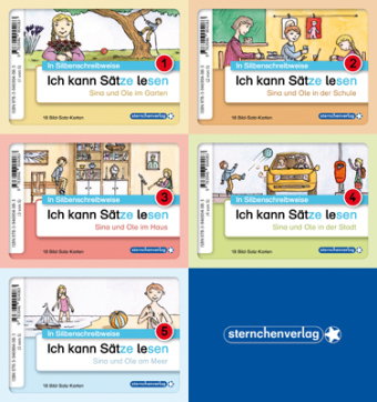 Ich kann Sätze lesen Teil 1 - In Sprechsilben - 90 Bild-Satz-Karten mit Selbstkontrolle. Tl.1