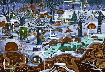 Adventskalender - Winter im Wald | Wandkalender