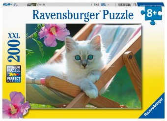 Kinderpuzzle 200 XXL Teile - Weißes Kätzchen