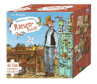 Pettersson und Findus. Riesen-Puzzle. Petterssons Tischlerschuppen. 42 Teile, Gesamtgröße 104 x 86 c