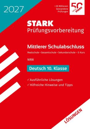 STARK Lösungen zu Deutsch - Mittlerer Schulabschluss (MSA) 2027 NRW - Prüfungsvorbereitung