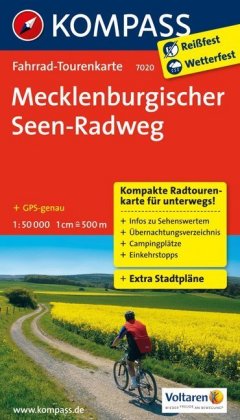 KOMPASS Fahrrad-Tourenkarte Mecklenburgischer Seen-Radweg 1:50.000