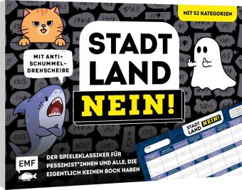 Stadt, Land, NEIN! - Der Spieleklassiker für Pessimist*innen und alle, die eigentlich keinen Bock ha