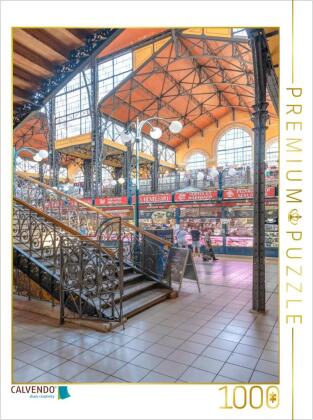 CALVENDO Puzzle Große Markthalle in Budapest im Stadtteil Pest | 1000 Teile Lege-Größe 64x48cm Foto-