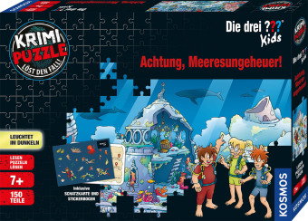 Krimi Puzzle Die drei ??? Kids, Achtung, Meeresungeheuer! (Kinderpuzzle)