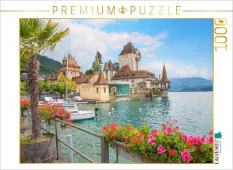 CALVENDO Puzzle Schloss Oberhofen am Thunersee | 1000 Teile Lege-Größe 64x48cm Foto-Puzzle für glück