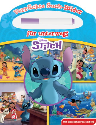 Disney Stitch - Verrückte Such-Bilder für unterwegs - Wimmelbuch - Pappbilderbuch mit Stift und abwi