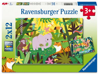Kinderpuzzle 2x12 Teile - Freundliche Tierfreunde