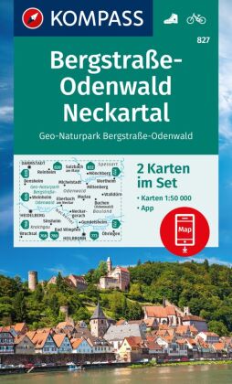 KOMPASS Wanderkarten-Set 827 Bergstraße-Odenwald, Neckartal, Geo-Naturpark Bergstraße-Odenwald (2 Ka