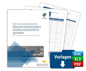 Prüf- und Dokumentationsmappe Bildschirmarbeitsplätze arbeitsschutzkonform gestalten, m. 1 Buch, m.