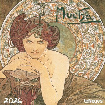 teNeues - Mucha 2026 - Kunst-Wandkalender 30x30 cm (30x60 cm geöffnet) | Broschürenkalender mit Juge
