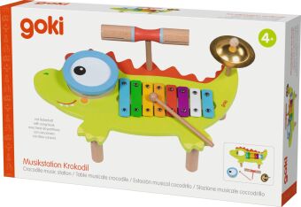 Musikstation Krokodil mit Notenheft