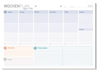 Tisch-Block Wochenplan A4