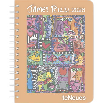 teNeues - James Rizzi Diary 2026 - Buchkalender 17x22 cm | Wochenkalender Deluxe mit Pop-Art-Motiven