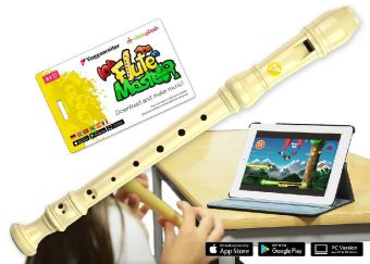 Flute Master (App) mit Blockflöte aus Kunststoff (deutsche Griffweise)
