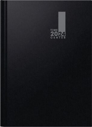 Wochenkalender, Buchkalender, 2024, TimeCenter, Baladek-Einband, schwarz