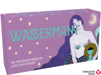 Sternzeichen Wassermann - 40 Karten in Magnetschachtel mit Metallicfolie - Magische Messages von den