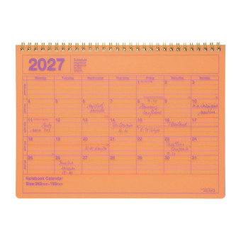 Mark's 2027 Notebook Calendar M, Neon Orange