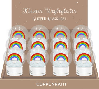 Glitzer-Glaskugel - Regenbogen