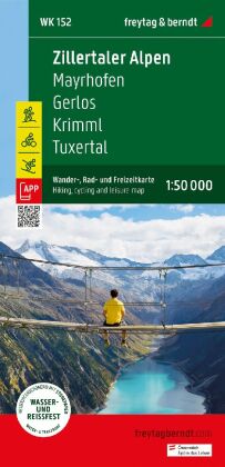 Zillertaler Alpen, Wander-, Rad- und Freizeitkarte 1:50.000, freytag & berndt, WK 152