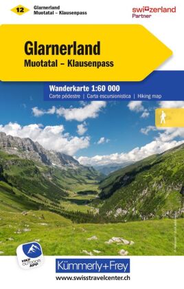 Kümmerly+Frey Wanderkarte 12 Glarnerland 1:60.000