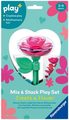 Play+ Blumen Steck- und Spiel-Set: Kleiner Blütenzauber pink - ab 2 Jahre