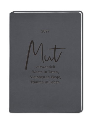 Terminplaner Lederlook 2027 Schwarz