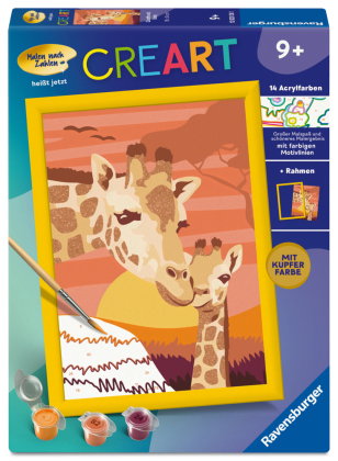 CreArt, Malen nach Zahlen Kinder - Giraffe mit Baby