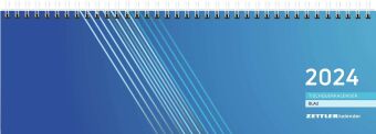 Tischquerkalender blau 2024 32x10,5