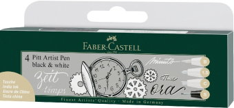 Tuschestift Pitt Artist Pen Black & White 4x