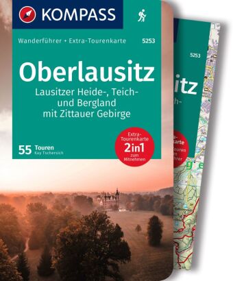 KOMPASS Wanderführer Oberlausitz, Lausitzer Heide-, Teich- und Bergland, mit Zittauer Gebirge, 55 To