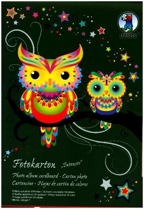 URSUS Fotokarton-Block "Sonderedition - Intensiv" (300 g/m²), DIN A4, 10 Blatt sortiert in 10 Farben