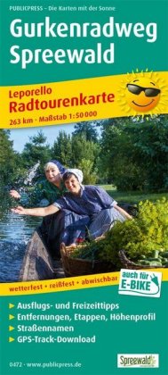PublicPress Radwanderkarte Gurkenradweg Spreewald, 19 Teilktn.