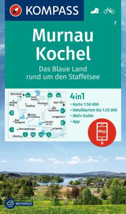 KOMPASS Wanderkarte 7 Murnau, Kochel - Das blaue Land rund um den Staffelsee 1:50.000
