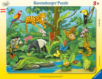 Kinderpuzzle 11 Teile - Tiere im Regenwald