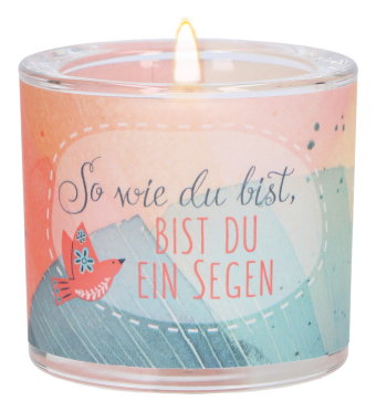 LichtMoment "So wie du bist" Glas-Windlicht mit Taube
