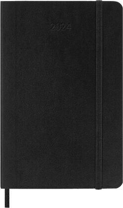 Moleskine 12 Monate Tageskalender 2024, Pocket/A6, Schwarz