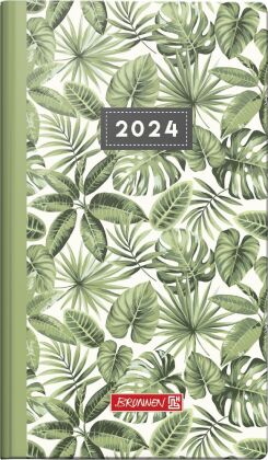 Wochenkalender, Taschenkalender, 2024, Jungle Leaves, Modell 756, Grafik-Einband