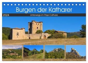 Burgen der Katharer - Unterwegs im Pays Cathare (Tischkalender 2024 DIN A5 quer), CALVENDO Monatskal